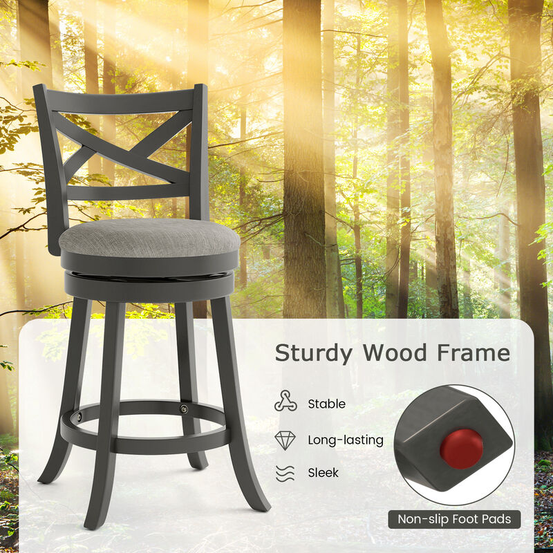 Set of 2 Swivel Bar Stools Stylish and Comfortable Seating for Any Space