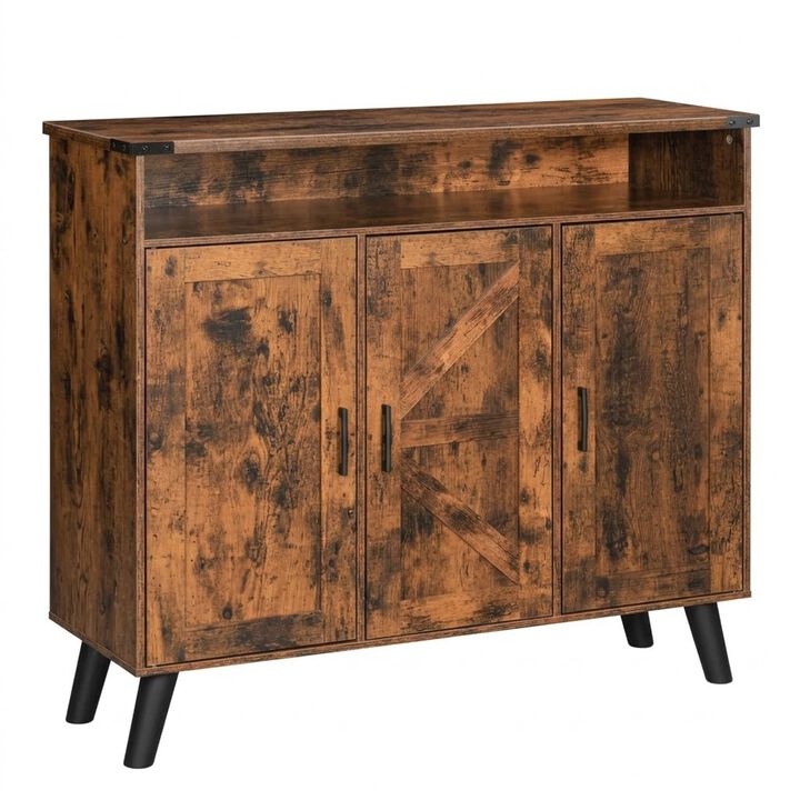 3-Door Wooden Shoe Storage Cabinet, Entryway Organizer for Shoes