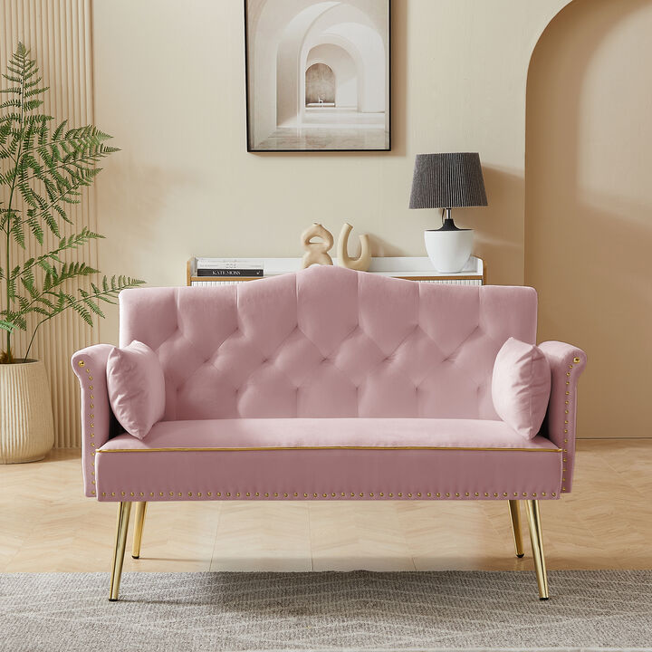 Strolk Modern Velvet Loveseat Sofa