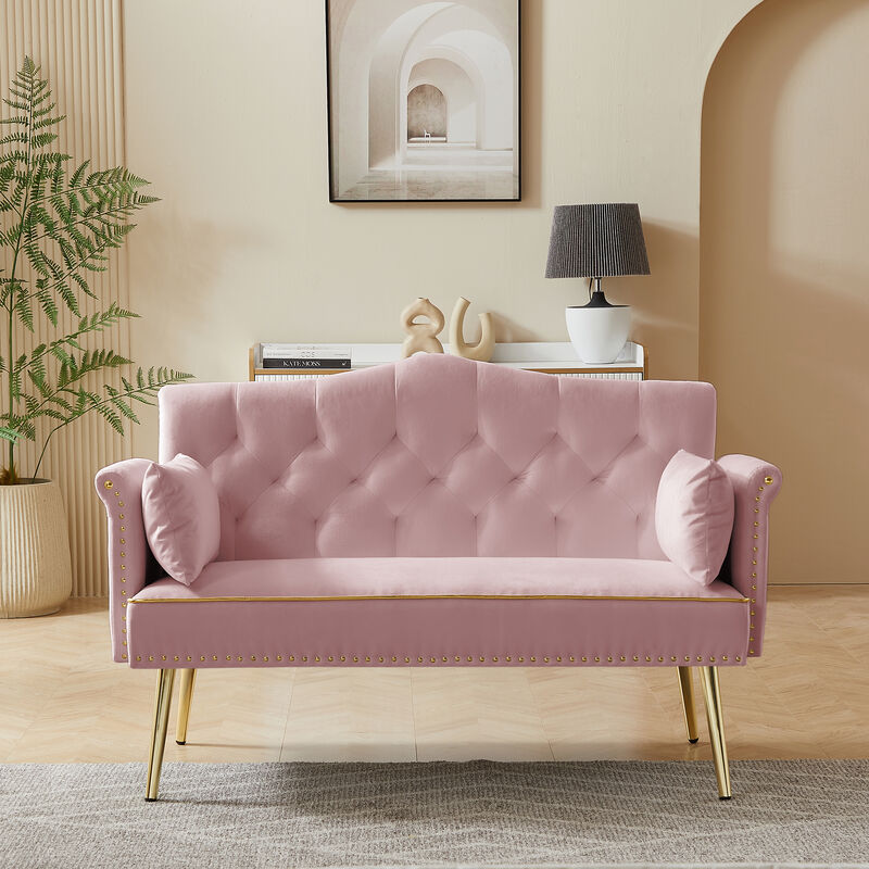 Strolk Modern Velvet Loveseat Sofa image number 1