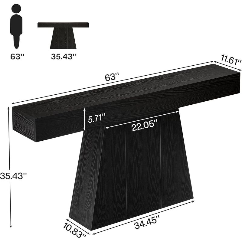 Tribesigns Modern Trapezoidal Wood Console Table image number 4
