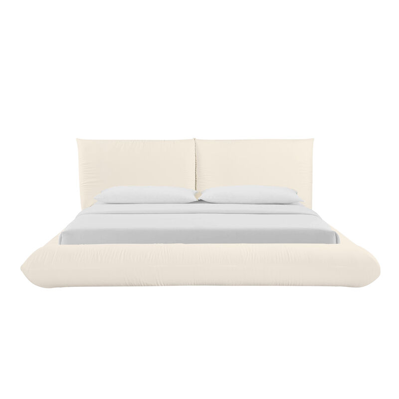Romp Cream 100% Recycled Linen Bed image number 2