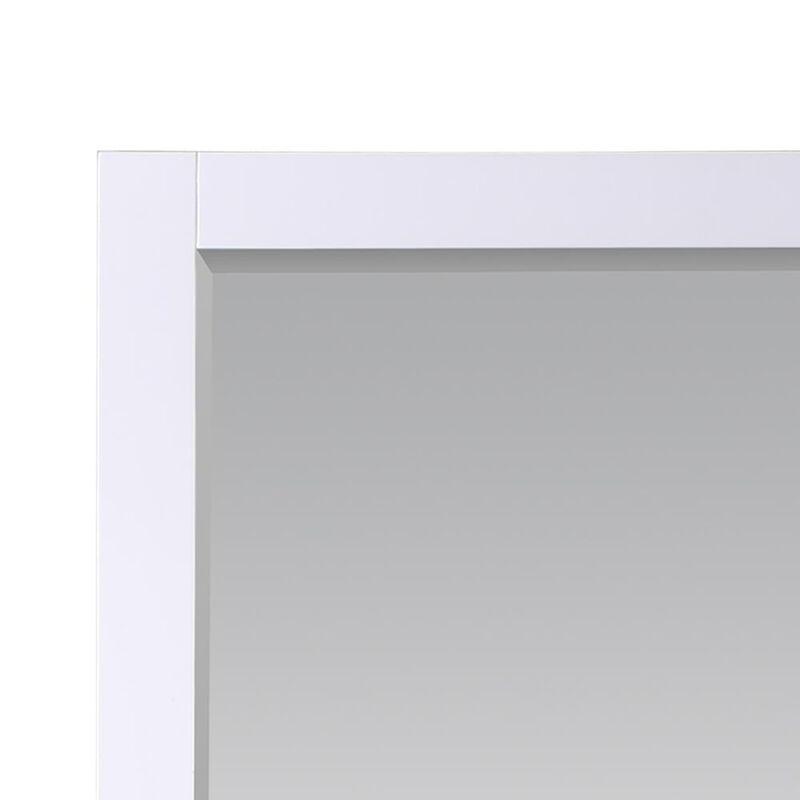 Altair 28 Rectangular Bathroom Wood Framed Wall Mirror in White