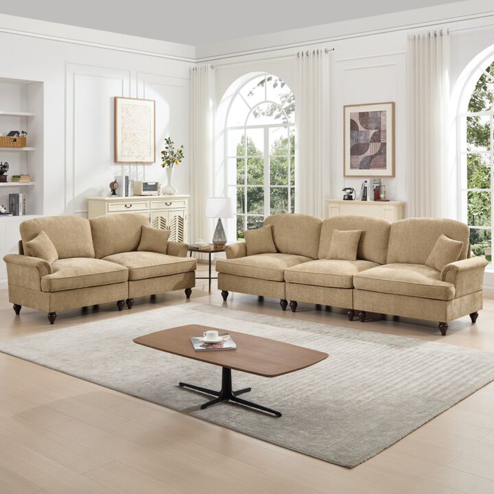 Baxpaf Mid-Century Modern Modular Sofa Set