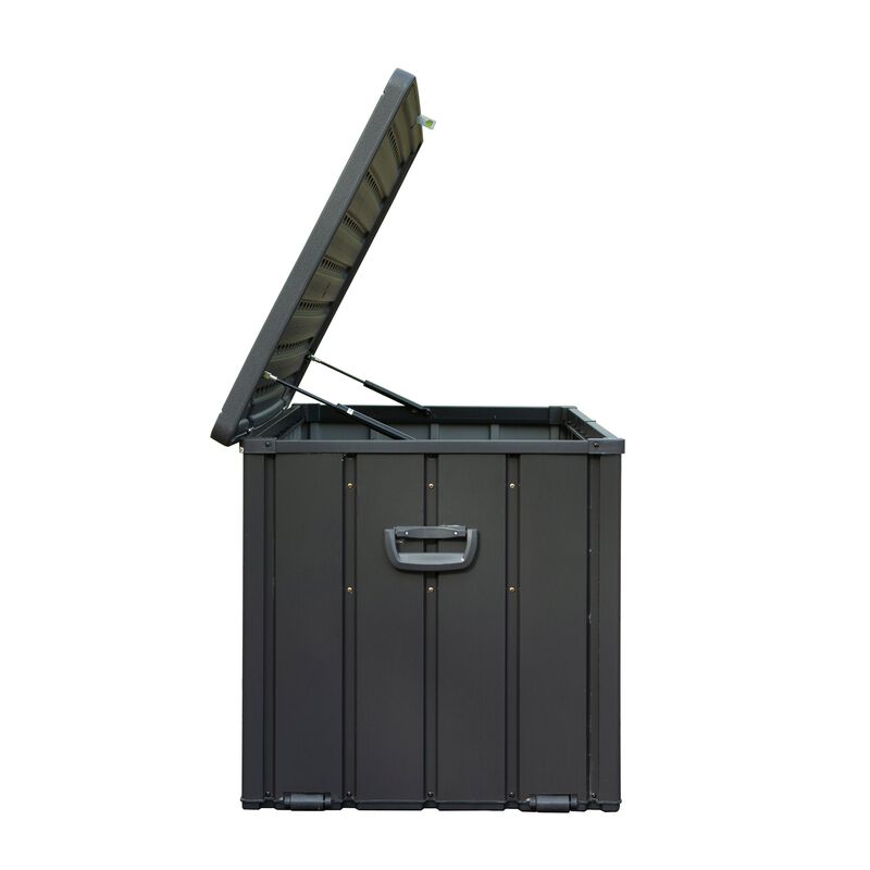 CLIHOME Outdoor 100 Gallon Portable Storage Deck Box,Large Patio Waterproof Lockable Storage Box with All-weather Resin Cover image number 4