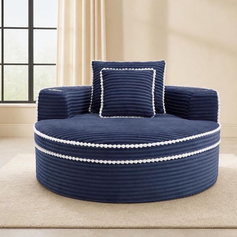 GOODSILO Round Multi-functional Memory Foam Convertible Sofa Bed Sectional Cloud Couch for Small Living Spaces, Apartments and Offices image number 3
