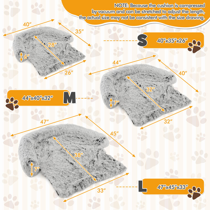 Plush Calming Dog Couch Bed with Anti-Slip Bottom &ndash; Soft and Cozy Pet Sofa for Dogs