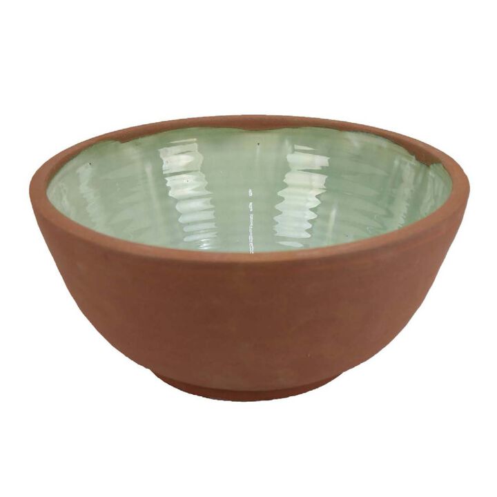 Hino Decorative Bowl, 14 Inch Dripping Paint Texture, Brown Ceramic