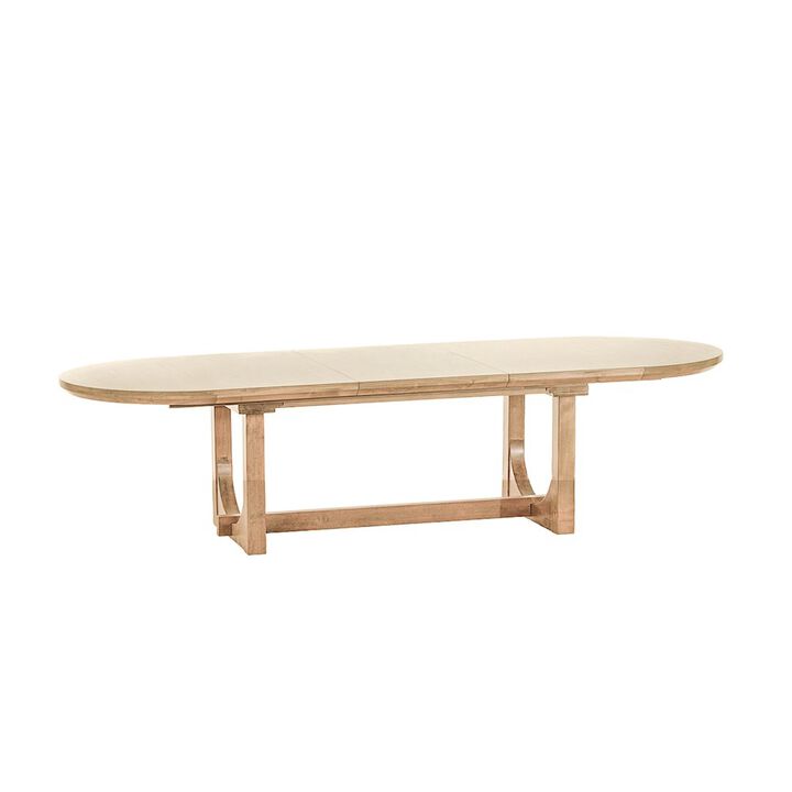 World Interiors Valencia 86-110" Oval Extension Dining Table in Gray Birch