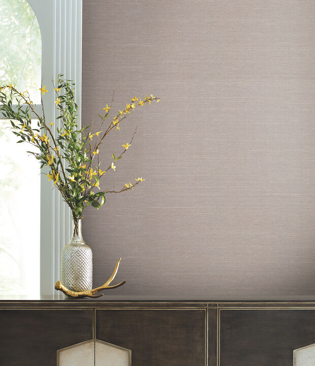 Delicate Abaca Slate Wallpaper