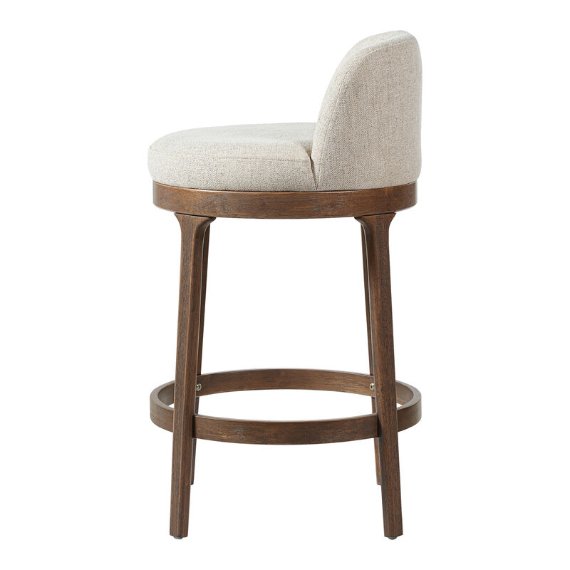 Christopher Knight Home Cecile Modern Rubberwood Upholstered Bar Stools (Set of 2) image number 4