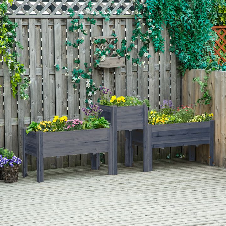 Hivvago 3-Piece Raised Garden Bed Set with Liner