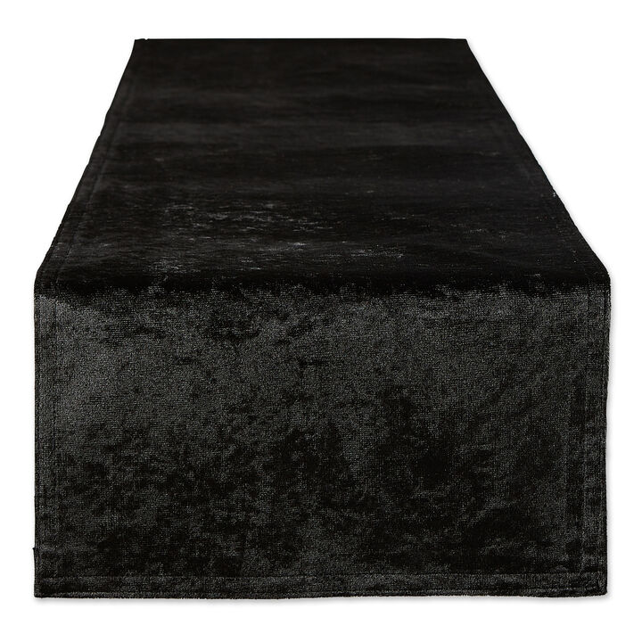 14" x 72" Black Velvet Decorative Table Runner