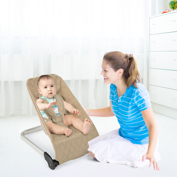 Ergonomic Baby Bouncer with Reinforced Aluminum-Metal Frame