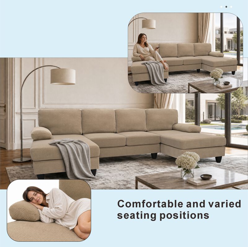 Kunfip upholstery U-Shaped Sofa image number 4