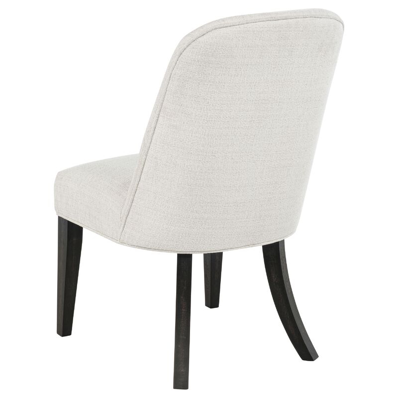 Lina Dining Side Chair Set of 2, Cream Upholstery, Brunished Black image number 5