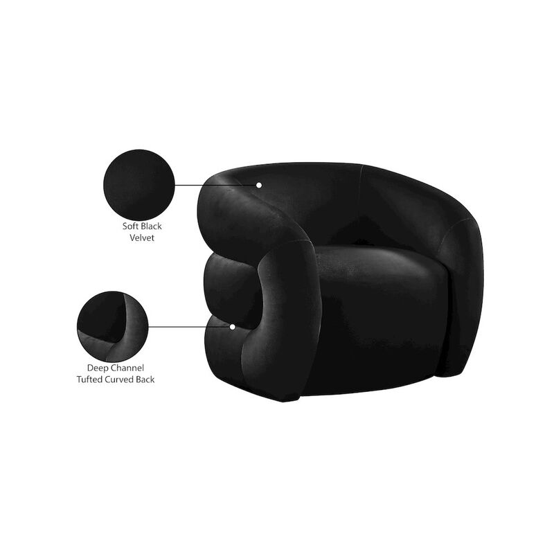 Meridian Furniture Roxbury Black Velvet Accent Chair