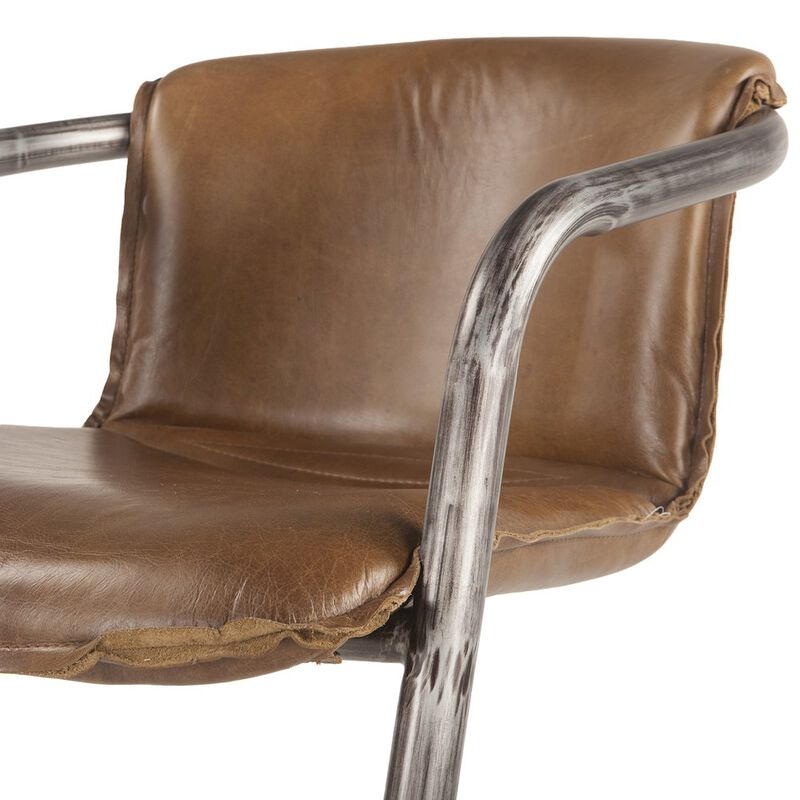 World Interiors Chiavari Leather Counter Chair in Chestnut