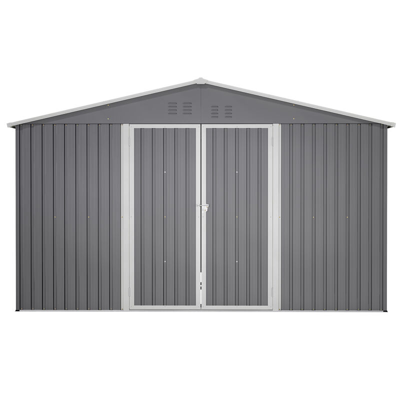 11x13 FT Metal Storage Shed with Reinforced Floor Frame image number 0