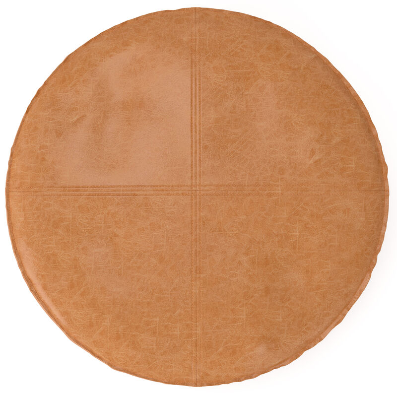 Simpli Home Brody Round Coffee Table Pouf image number 3