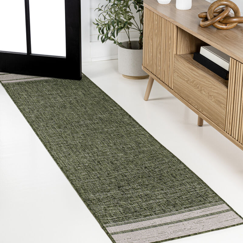 Alda Modern Minimalist Mingled Solid Indoor/Outdoor Area Rug