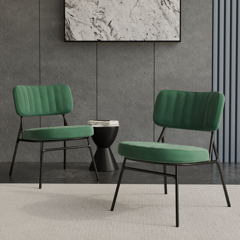 LeisureMod Marilane Velvet Accent Chair with Cushioned Upholstery &ndash; Comfortable, Stylish Chair for Living Rooms, Offices, Lounges, and Modern Spaces