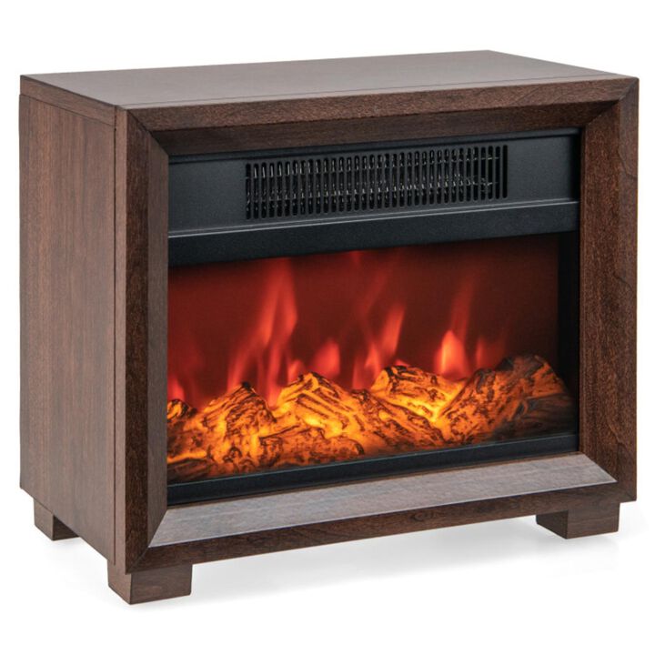 Hivvago Mini Wooden Space Tabletop Fireplace with Realistic Flame Effect