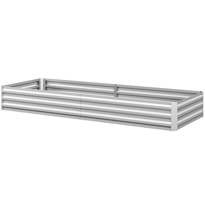 Hivvago Raised Garden Bed 95" x 36" Galvanized Metal Planter