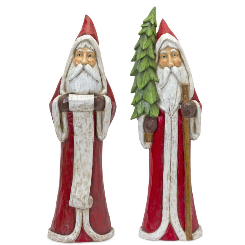 Santa Resin Figures Set of 2 for Christmas and Seasonal Styling image number 0