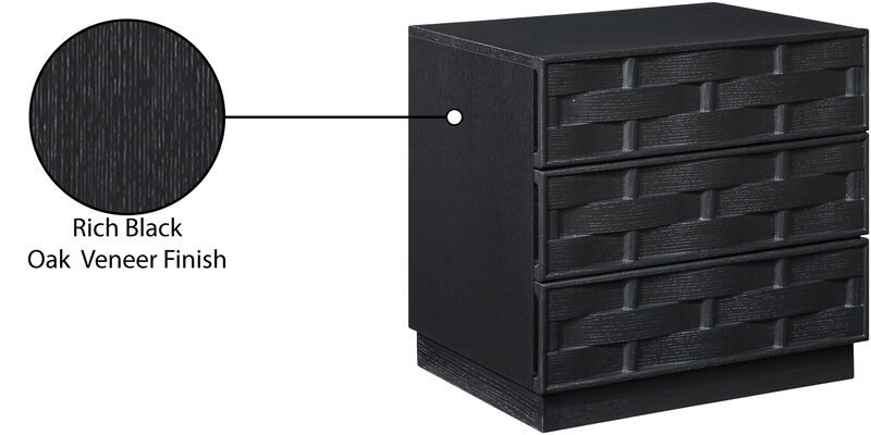 Meridian Furniture Weave Black Night Stand image number 9