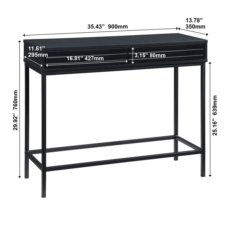 Casimo 35.43 in. Rectangular Engineer Wood Console Table