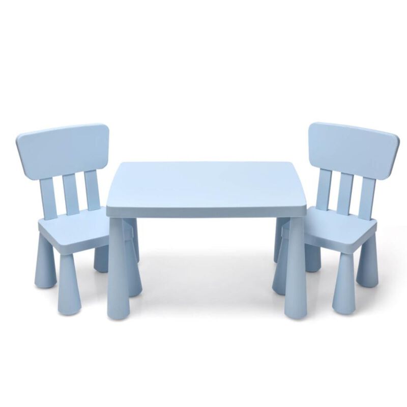 Hivvago 3 Pieces Toddler Multi Activity Play Dining Study Kids Table and Chair Set