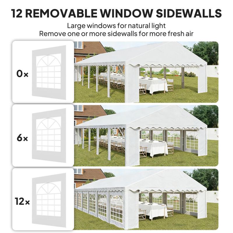 Hivvago 20x40 Event Canopy Tent with 12 Windows image number 4