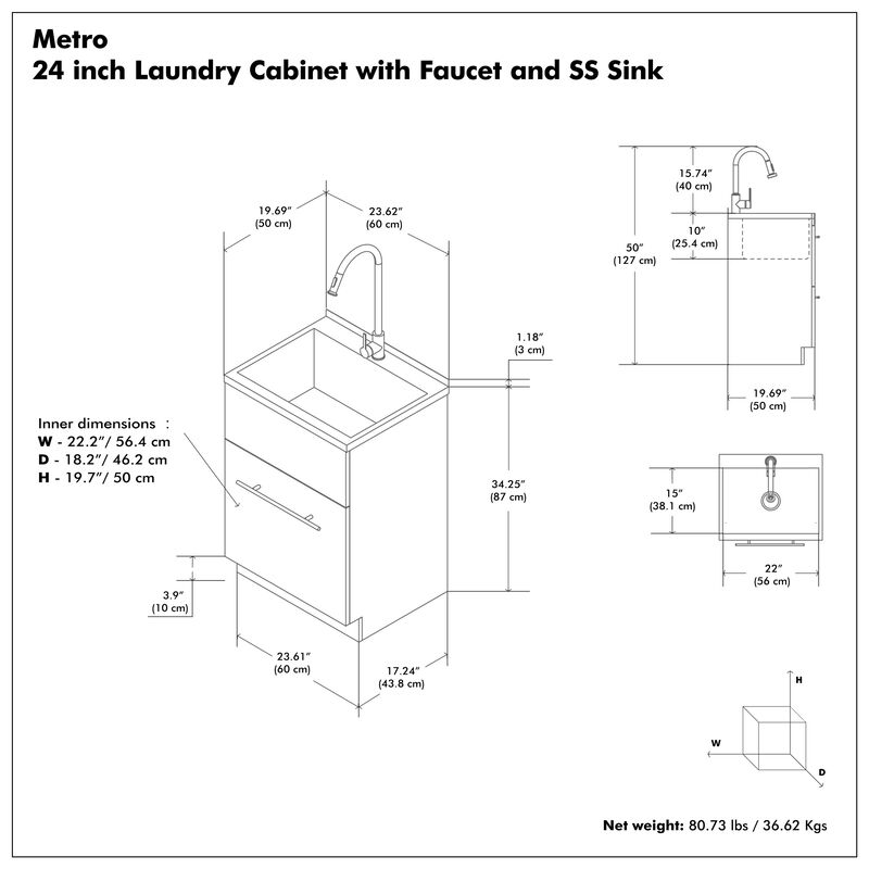 Metro  All-in-One 24-inch Utility Sink & Cabinet