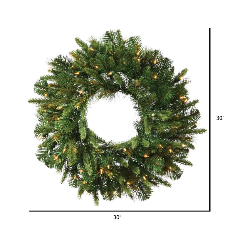 Vickerman Cashmere Wreath Garland with 30 Warm White Battery Operated Timer, 30-Inch image number 1