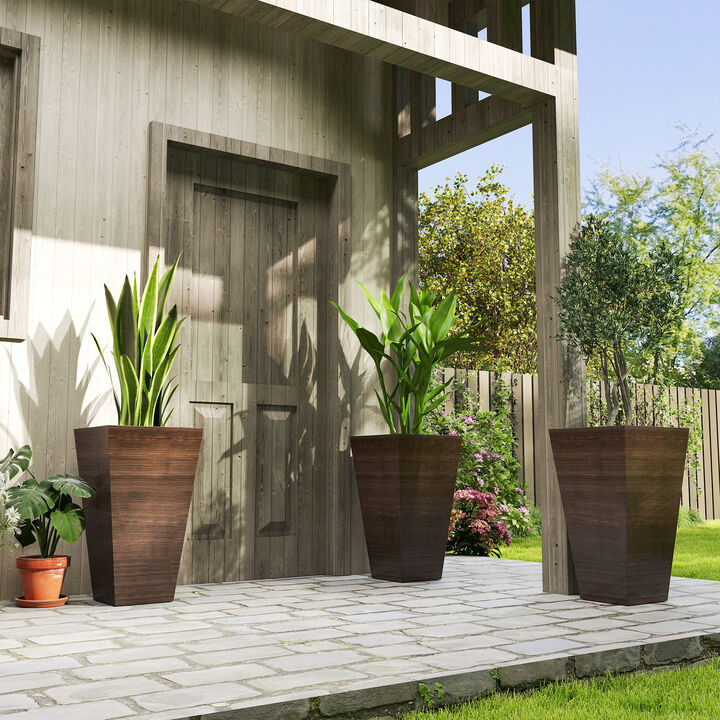 Hivvago 28" Tall Outdoor Planter Set of 3 with Drainage Holes
