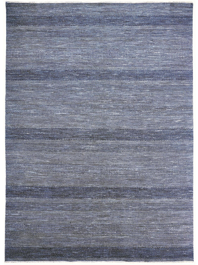 2 X 3 Blue And gray Wool Striped Hand Knotted Area Rug image number 0