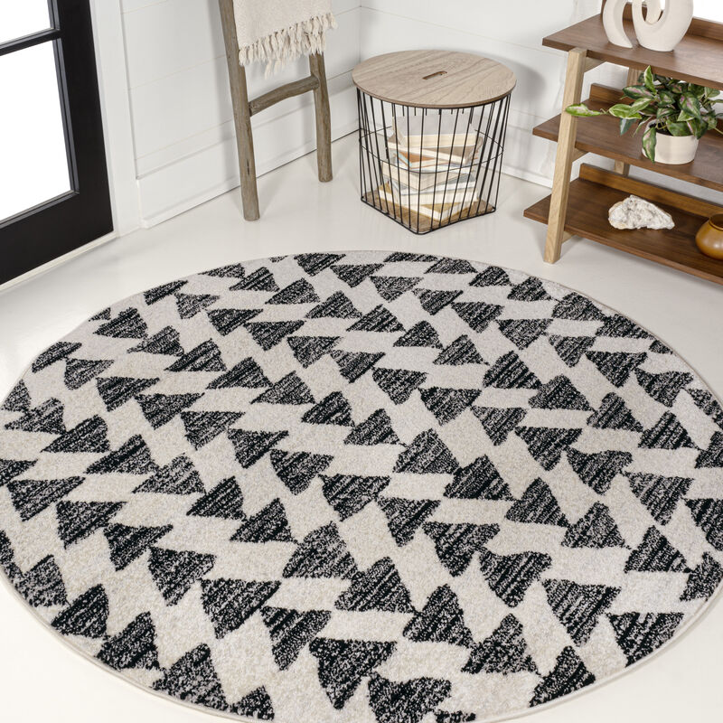 Aisha Moroccan Triangle Geometric  Black/Cream