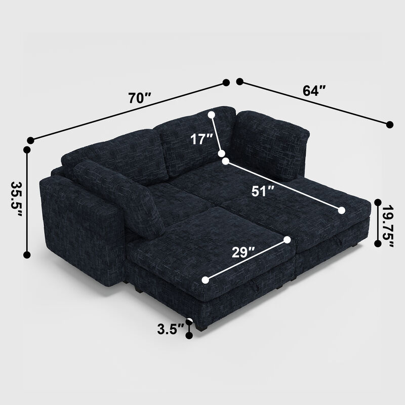 TATEUS  Sleeper Sectional Sofa Set image number 3