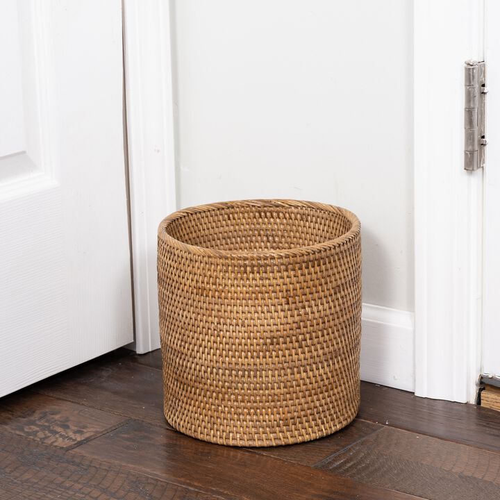 Petite Round Woven Waste Basket