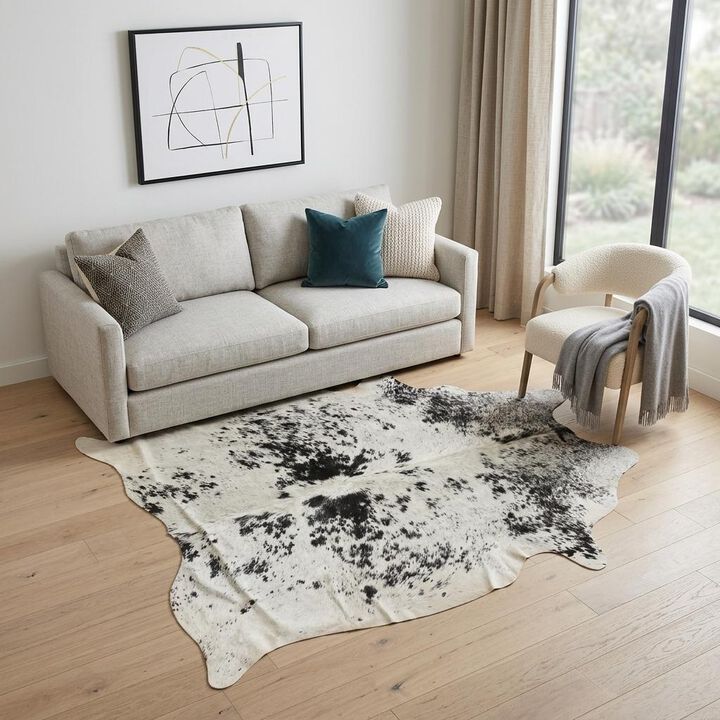 HomeRoots Cowhide Hand Knotted Area Rug