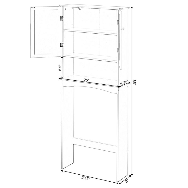 White Tall Standing Bathroom Linen Tower Storage Cabinet for Bathroom and Vanity