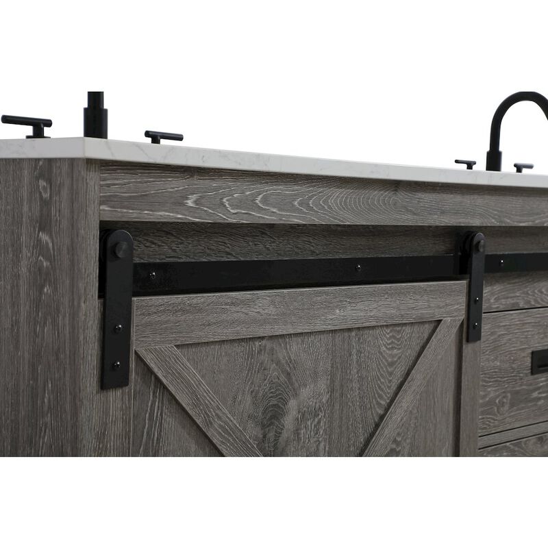 Elegant Kitchen and Bath Austin 72 Inch Double Bathroom Vanity In Rustic Grey