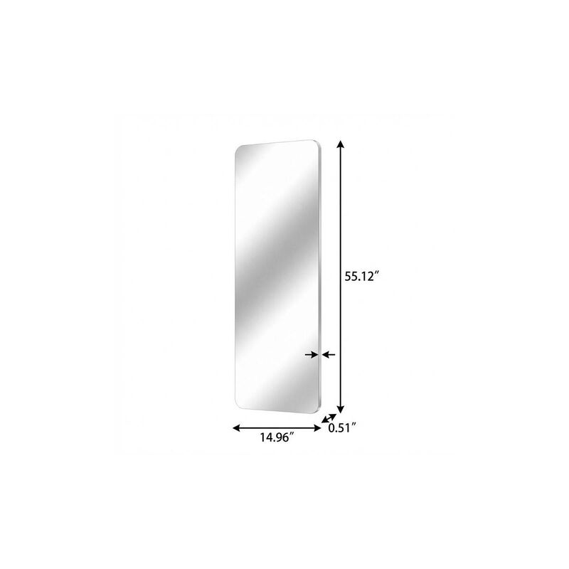 HomeRoots 55" Frameless Full Length Hanging Mirror image number 2