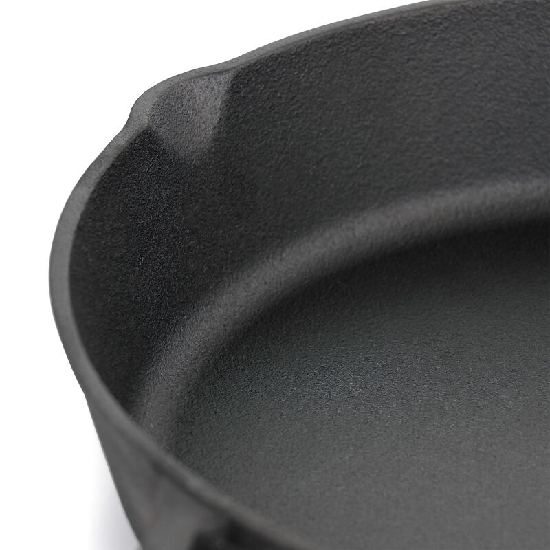 Oster Castaway 12 Inch Cast Iron Round Frying Pan with Dual Spouts