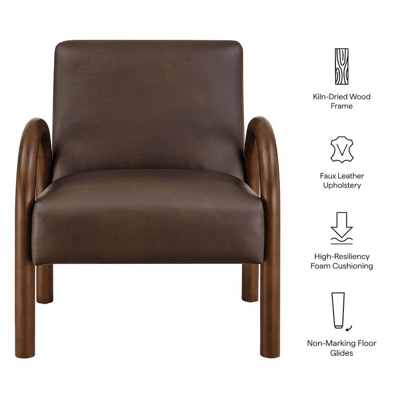 Lunet Faux Leather Upholstered Accent Chair image number 2