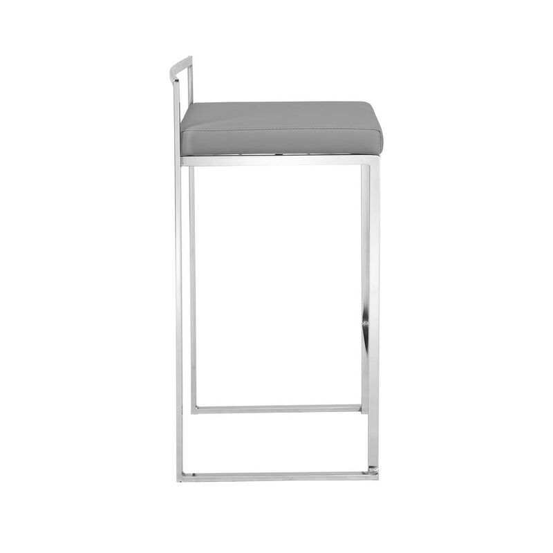 Carolina Living Lucien 25.25 Upholstered Counter Stool - Grey - Grey Upholstery