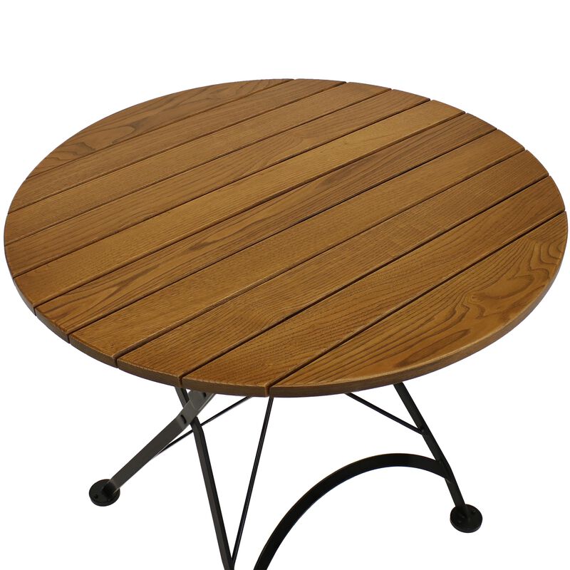 Sunnydaze Basic European Chestnut 3-Piece Patio Bistro Table and Chairs Set