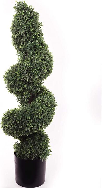 Premium Artificial 36-Inch Boxwood Spiral Topiary - UV Resistant, Indoor/Outdoor, Perfect Greenery Decor for Home, Garden, Patio - Bestseller in Faux Topiary Plants
