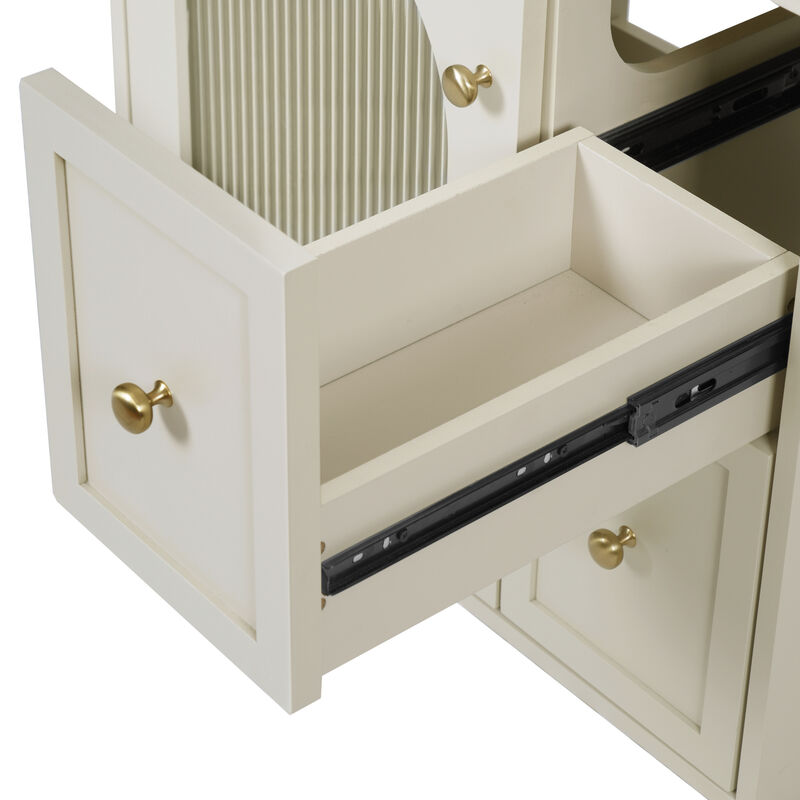 ELEMENT ACE Compact Wall Mounted Bathroom Vanity Set with Ceramic Sink and Storage Cabinet image number 9